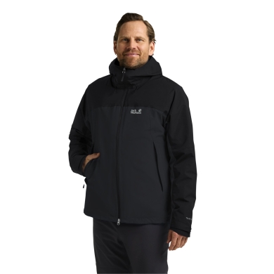 Jack Wolfskin Transition Hiking Jacket Wild Places 3in1 (waterproof, windproof) black/phantom grey men's