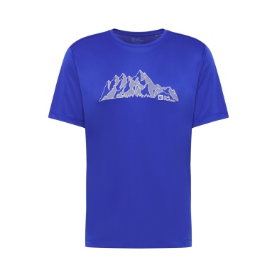 Jack Wolfskin Hiking T-Shirt Peak Graphic T (breathable, quick-drying) blue men's