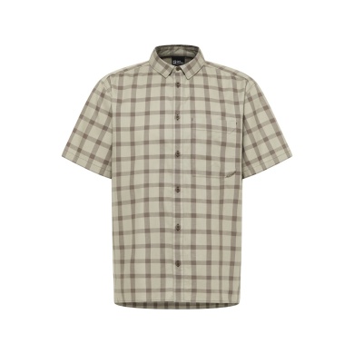 Jack Wolfskin Planalto Hiking Shirt (Organic Cotton) Short Sleeve Beige Men's