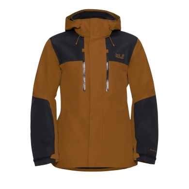 Jack Wolfskin Hiking Jacket/Rain Jacket Jasper 2-Layer (Weather Protection Jacket, Waterproof, Windproof) orange/black Men's