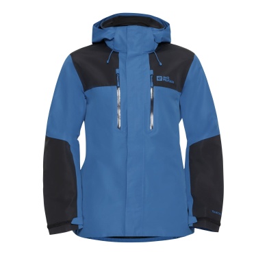 Jack Wolfskin Hiking Jacket/Rain Jacket Jasper 2-Layer (Weather Protection Jacket, Waterproof, Windproof) Blue/Black Men's
