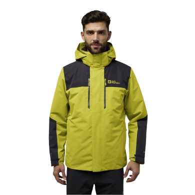Jack Wolfskin Winter Jacket Jasper 3in1 2025 (waterproof-windproof, breathable, warm) yellow/black men's