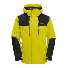 Jack Wolfskin Hiking Jacket/Rain Jacket Jasper 2-Layer (Weather Protection Jacket, Waterproof, Windproof) Yellow/Black Men's