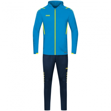 JAKO Tracksuit Challenge with Hood (Jacket and Trousers) light blue/dark blue Boys