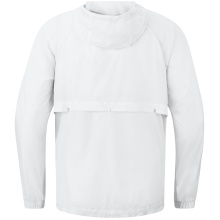 JAKO Lightweight Flow Functional Jacket with Hood (wind and water-resistant) white men's