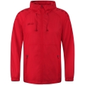 JAKO Lightweight Flow Functional Jacket with Hood (wind and water repellent) red Men's