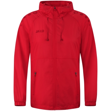 JAKO Lightweight Flow Functional Jacket with Hood (wind and water repellent) red Men's