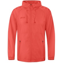 JAKO Lightweight Flow Functional Jacket with Hood (wind and water-repellent) coral red Men's