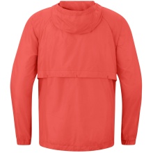 JAKO Lightweight Flow Functional Jacket with Hood (wind and water-repellent) coral red Men's
