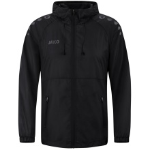 JAKO Lightweight Flow Functional Jacket with Hood (wind and water repellent) black men's