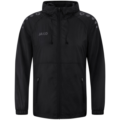 JAKO Lightweight Flow Functional Jacket with Hood (wind and water repellent) black men's