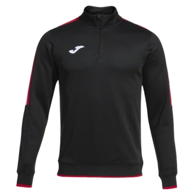 Joma Pullover Olimpiada Sweatshirt (Half-Zip, 100% Polyester) black/red Men's