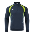 Joma Long Sleeve Championship 20 Sweatshirt (1/4 Zip, comfortable, recycled Polyester) navy blue/neon yellow Men's