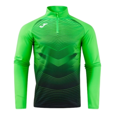Joma Elite XII Long Sleeve Running Shirt Sweatshirt (optimal freedom of movement, 1/4 Zip) green men's