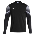 Joma Elite XI Long Sleeve Running Shirt (Sweatshirt, Half-Zip) black/anthracite grey men's