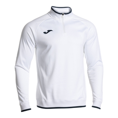 Joma Pullover Combi Premium Sweatshirt (Half-Zip, Stand-Up Collar) white/navy blue men's