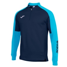 Joma Pullover Eco Championship Sweatshirt (Half-Zip, high wearing comfort) navy blue/turquoise men's