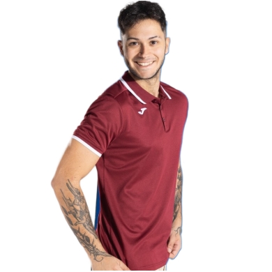 Joma Sport Polo Combi Premium (comfortable fit, breathable) burgundy/white men's