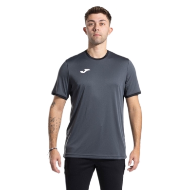 Joma Sport T-shirt Combi Premium (100% Polyester, breathable) anthracite grey/black men's