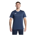 Joma Sport T-shirt Combi Premium (100% Polyester, breathable) navy/white men's