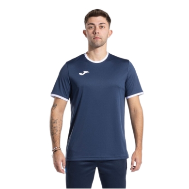 Joma Sport T-shirt Combi Premium (100% Polyester, breathable) navy blue/white men's