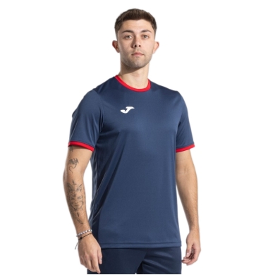 Joma Sport T-shirt Combi Premium (100% Polyester, breathable) navy/red men's