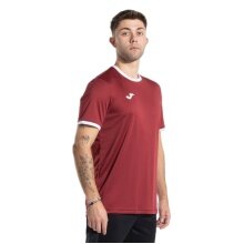 Joma Sport T-shirt Combi Premium (100% Polyester, breathable) burgundy/white men's