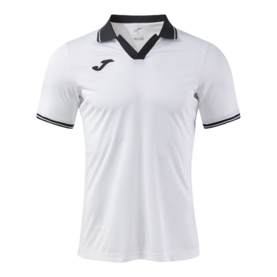 Joma Tennis Polo Galaxy (100% recycled Polyester, lightweight, breathable) white/black men's