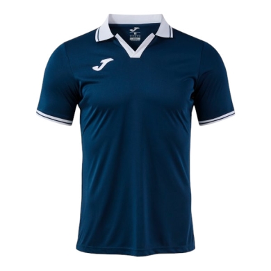Joma Tennis Polo Galaxy (100% recycled Polyester, lightweight, breathable) navy blue/white men's