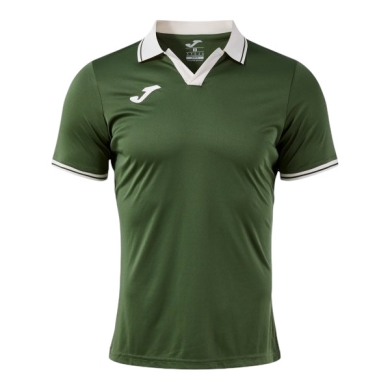 Joma Tennis Polo Galaxy (100% recycled Polyester, lightweight, breathable) dark green/beige men's