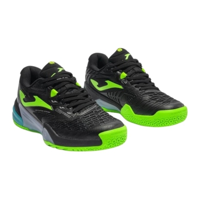 Joma Tennis Shoes Roland 2601 Allcourt/Cushioning Black/Fluorescent Green Men's