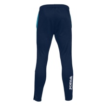 Joma Eco Championship Training Trousers (optimal freedom of movement, elastic waistband with drawstring) long navy blue/turquoise men's