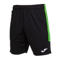 Joma Eco Championship Bermuda Training Trousers (optimal freedom of movement, elastic waistband with drawstring) short black/neon green men's