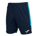 Joma Eco Championship Bermuda Training Trousers (optimal freedom of movement, elastic waistband with drawstring) short navy blue/turquoise men's