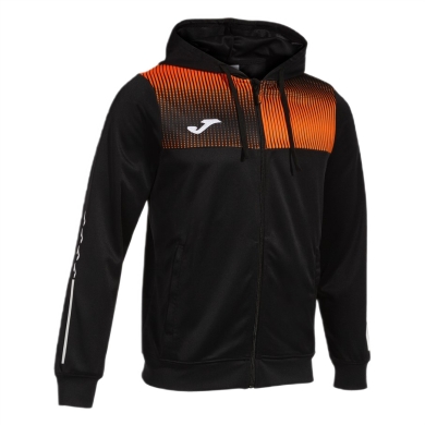 Joma Eco Supernova Full Zip Training Jacket with Hood (recycled polyester, soft material) black/orange men's