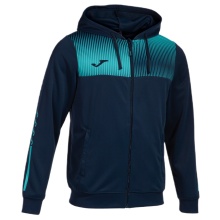 Joma Eco Supernova Full Zip Training Jacket with Hood (recycled polyester, soft material) navy blue/turquoise men's