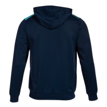 Joma Eco Supernova Full Zip Training Jacket with Hood (recycled polyester, soft material) navy blue/turquoise men's