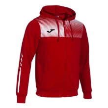Joma Eco Supernova Full Zip Training Jacket with Hood (recycled polyester, soft material) red/white men's