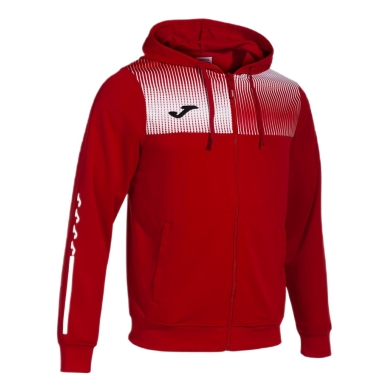 Joma Eco Supernova Full Zip Training Jacket with Hood (recycled polyester, soft material) red/white men's