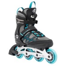 K2 Inline Skates Alexis 80 Alu (Wheels: 80mm/82A, Bearings: ABEC 5) grey/cyan blue ladies