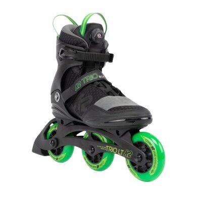 K2 Inline Skates Trio LT 100 Boa (Wheels: 100mm/85A, Bearings: ILQ 7) black/green men's