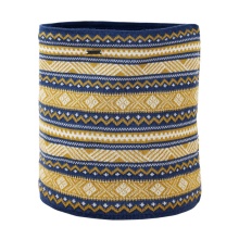Kama multifunctional scarf (neck scarf) S35 - merino wool - blue/yellow - 1 piece