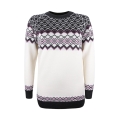 Kama Sweater Jumper 5045 with Nordic Pattern (Merino Wool Blend) white Ladies