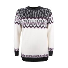 Kama Sweater Jumper 5045 with Nordic Pattern (Merino Wool Blend) white Ladies