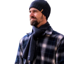 Kama Scarf (100% Merino Wool) S07 - black 170m x 22cm - 1 piece