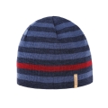 Kama knitted hat (beanie) A162 Merino - navy blue/blue/red - 1 piece