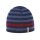 Kama knitted hat (beanie) A162 Merino - navy blue/blue/red - 1 piece