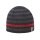 Kama knitted hat (beanie) A162 Merino - black/grey/red - 1 piece