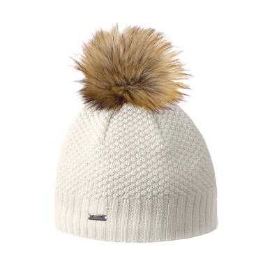 Kama knitted hat (pom-pom) A166 Merino - ladies white - 1 piece