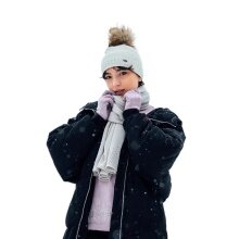 Kama knitted hat (pom-pom) A166 Merino - ladies white - 1 piece